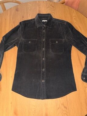 Reiss Blue Corduroy Button-Down Shirt